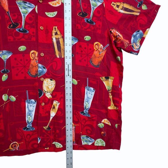 VTG‎ 80s Paradise Found Hawaiian Shirt Mens XL Happy Hour Martinis Cocktails - Picture 7 of 8